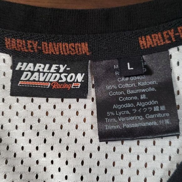 Harley Davidson Racing Short Sleeve Jersey Patch T-Shirt Tee Shirt Large - Picture 4 of 10
